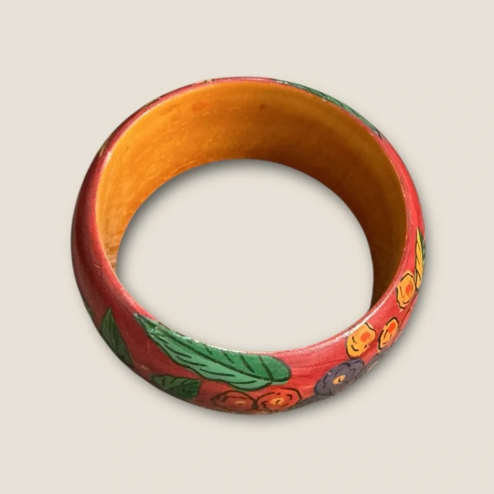 Floral Painted Bangle Bracelet